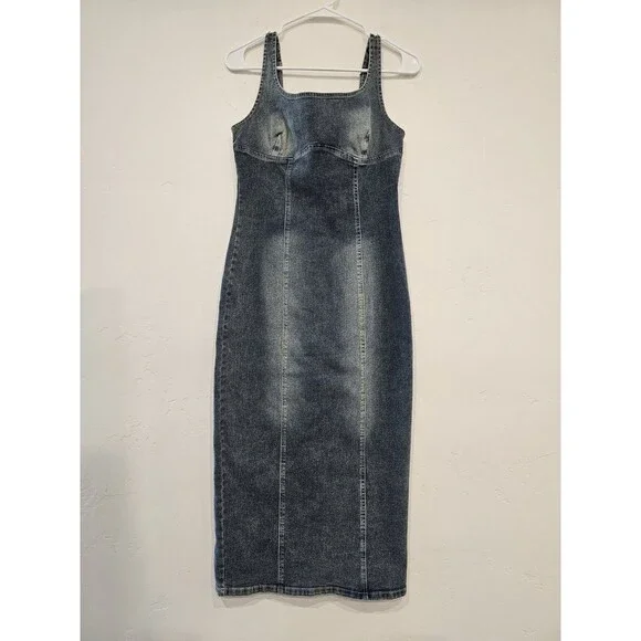 Emprada Women's Vickita Denim Midi Dress Size Large - Picture 3 of 9